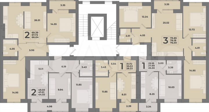 3-к. квартира, 79,9 м², 6/10 эт.