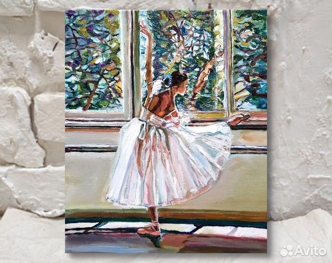 Картина маслом Балерина у окна 30 на 25 см