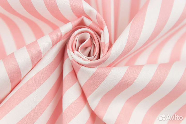 Плательный хлопок сатин принт полоска ткань отрез