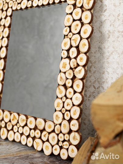 Зеркало для дома/бани из можжевельника