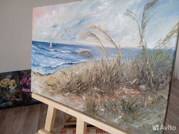 Картина маслом море берег