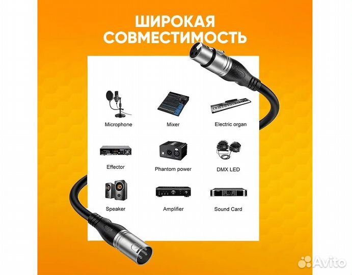 Кабель XLR для микрофона 3 метра новый оригинал