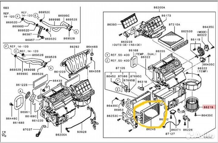 Радиатор отопителя (печки) Mitsubishi Outlander