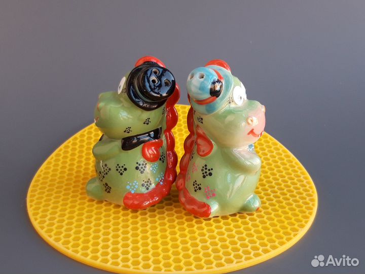 Солонка и перечница керамика Дракончики