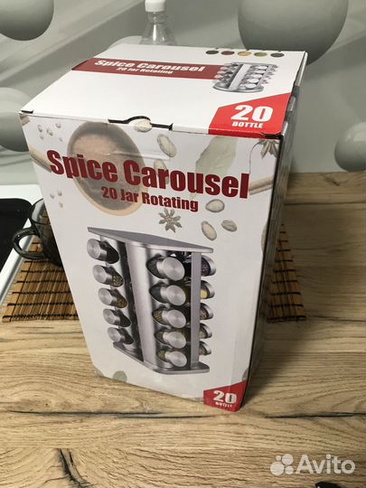 Набор для специй, 20 баночек на карусели