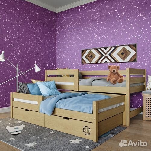 Кроватка детская берёза матрешка с доп. местом