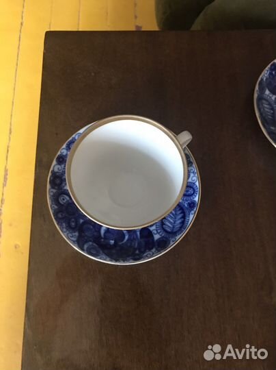 Чашка с блюдцем лфз, фарфор 2 пары