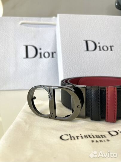 Мужской двусторонний кожаный ремень Dior