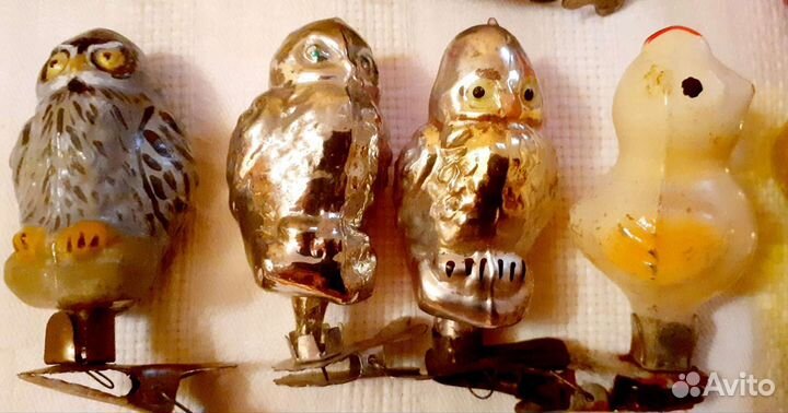 Елочные игрушки ссср. Птички, рыбки, насекомые