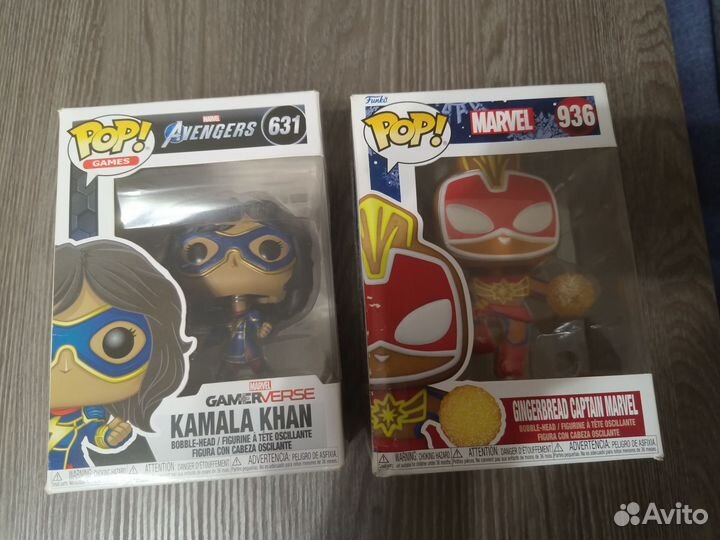Funko pop Kamala Khan и Gingerbread Captain Marvel