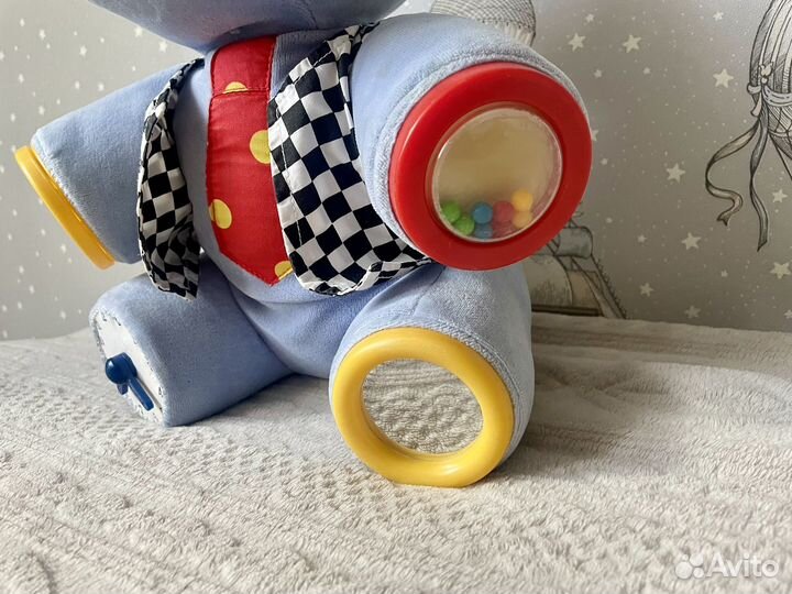 Развивающая мягкая игрушка бегемот