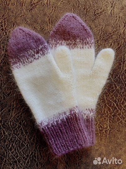 Шапка, варежки, на заказ, ручная работа