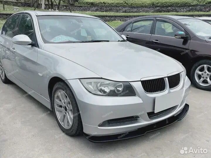 Губа переднего бампера BMW 3 E90 E91 дорест черная