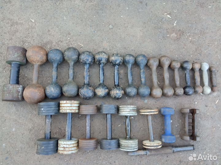 Гантели литые и разборные от 0.5кг до 12кг