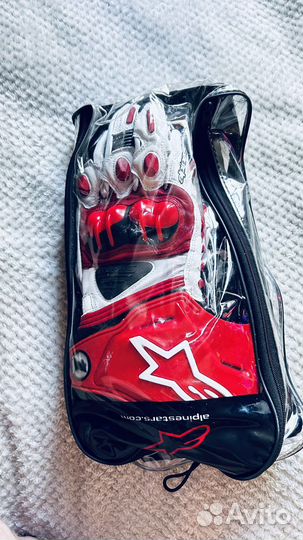 Мото перчатки alpinestars кожаные
