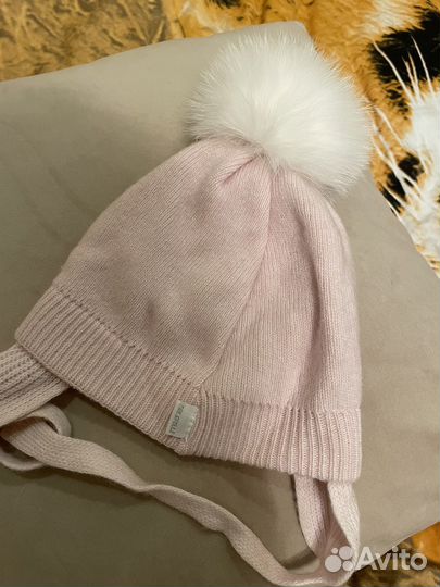 Шапка зимняя шерсть натуральный помпон