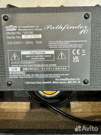 Комбоусилитель для нитары Vox pathfinder 10