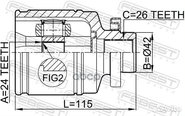 Шрус внутренний правый 24X42X26 2211NS20RH Febest