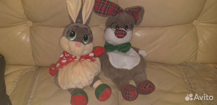 Зайчик и собачка. Мягкие игрушки с замочками