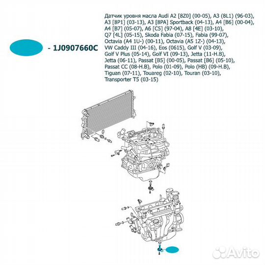 Датчик уровня масла Audi A2 8Z0, A3 8L1