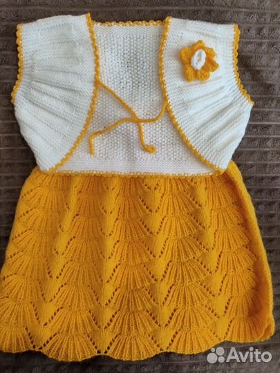 Вязаный сарафан с болеро