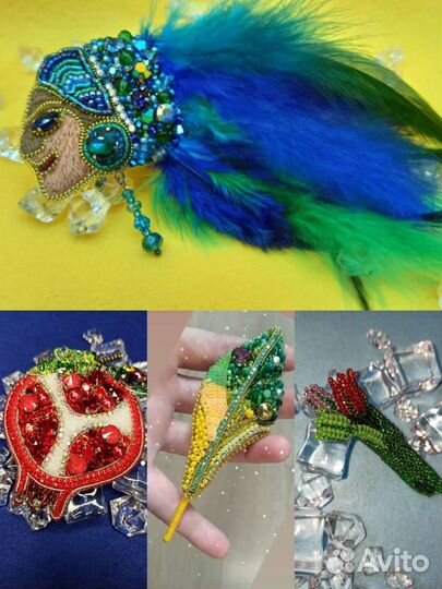 Броши из бисера ручной работы