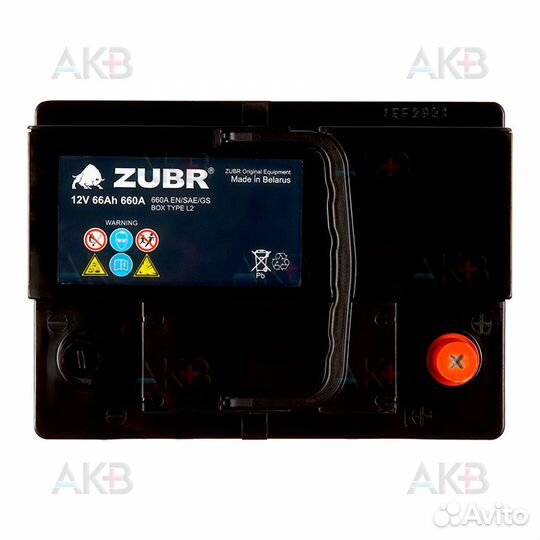 Аккумулятор автомобильный zubr OE 66R 660A (242x17