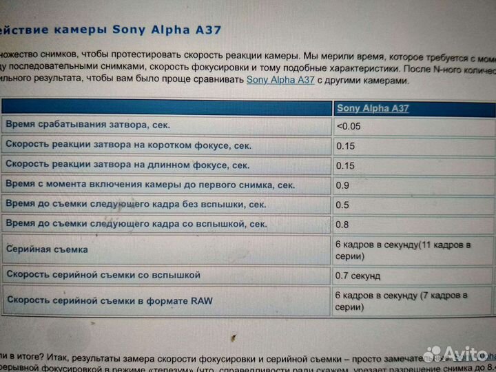 Фотоаппарат sony alpha