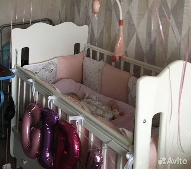 Бортики в детскую кроватку для девочки