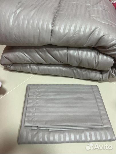 Постельное белье евро с одеялом