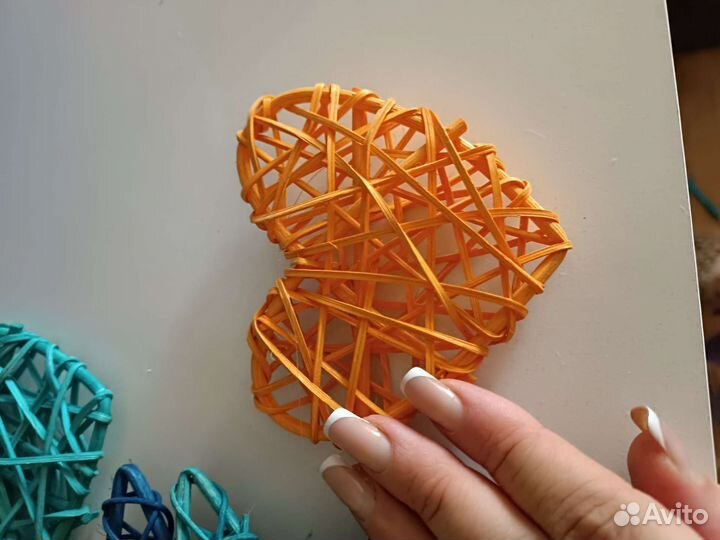Звёздочки, сердечки из ротанга