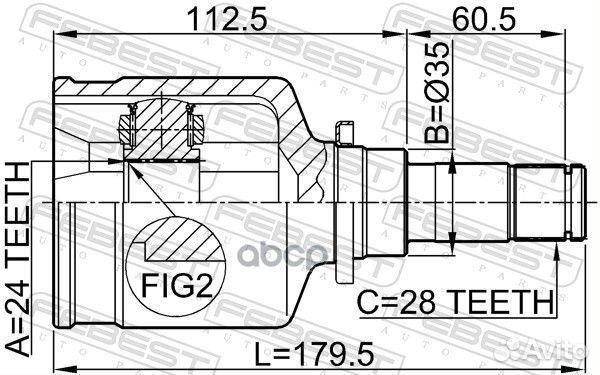 Шрус внутренний левый 24X35X28 0511-M320mtlh Fe