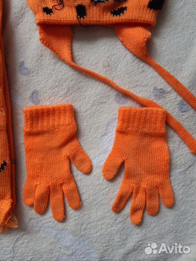 Комплект шапка шарф перчатки р 48-50
