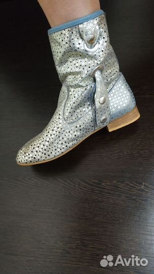 Бомбические кожаные полусапожки 35 36 р