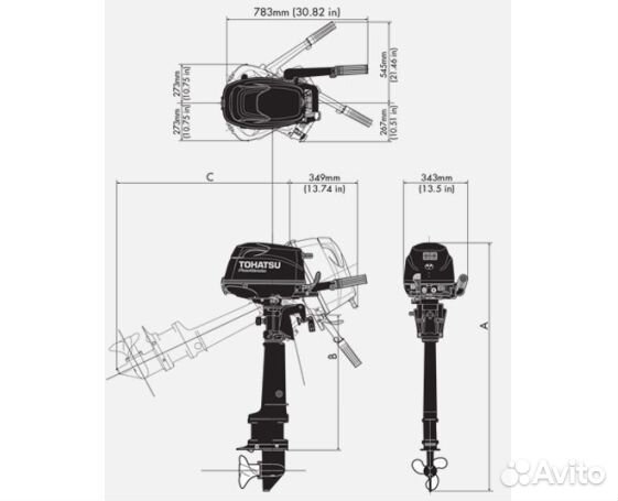 Новый лодочный мотор tohatsu MFS6dsailpro