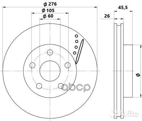 Диск тормозной chevrolet cruze/opel astra J R15