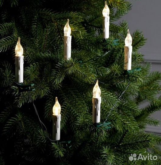 Свечи на прищепках на елку