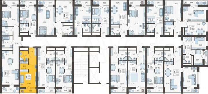 Квартира-студия, 22,9 м², 14/19 эт.