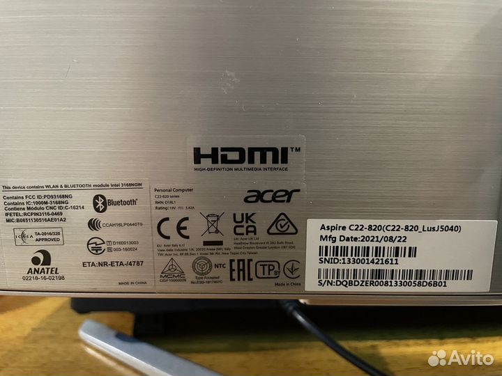 Моноблок Acer aspire c22-820