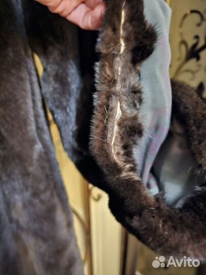 Шуба норковая с капюшоном
