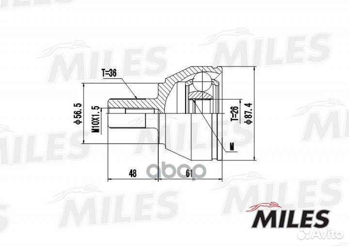 Шрус ford focus II 1.4-1.6/C-MAX 1.8 наружный 2