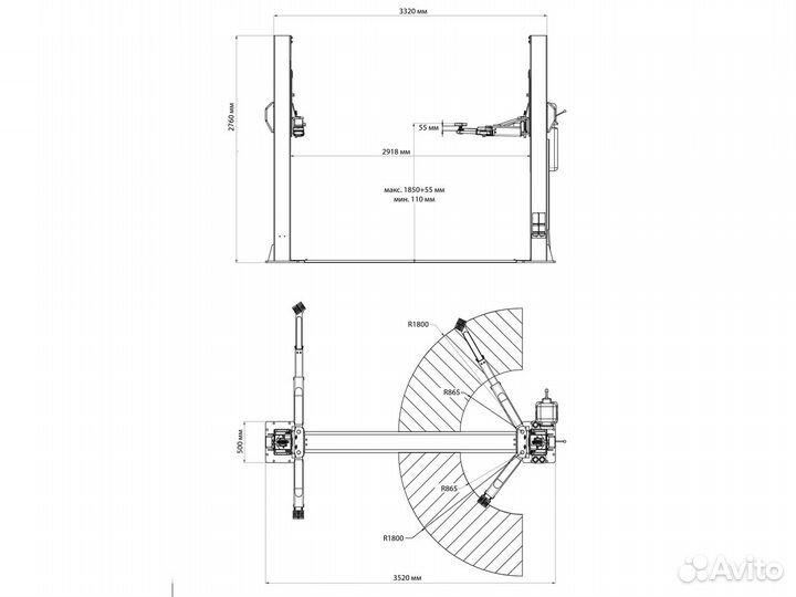 Подъемник автомобильный Trommelberg TST55W 5.5 т