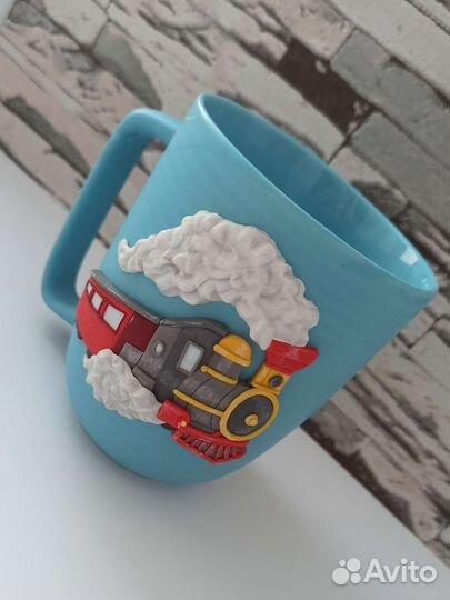 Кружки с декором из полимерной глины