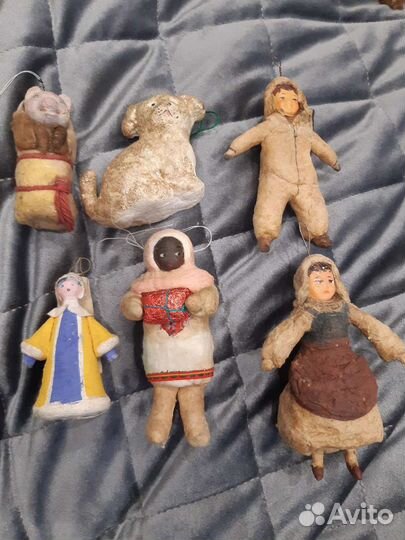 Ватные елочные игрушки СССР