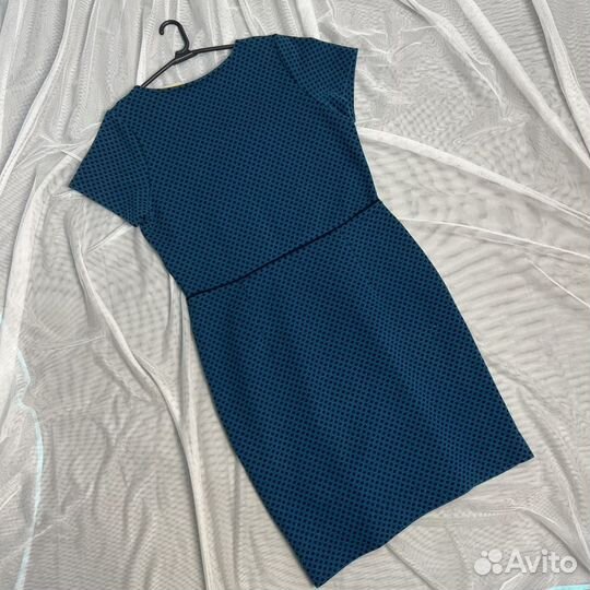 Платье L 48-50 футляр синее фактурное