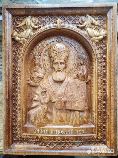 Резные иконы из дерева, Николай Чудотворц