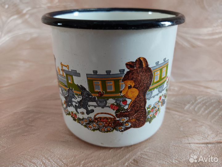 Кружка СССР Эмалированная Детская Медведь