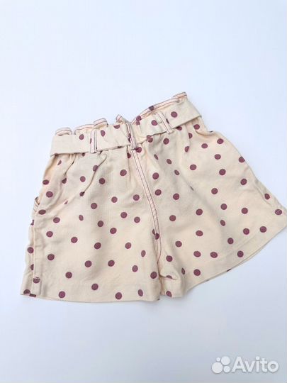 Шорты Zara с поясом в горошек
