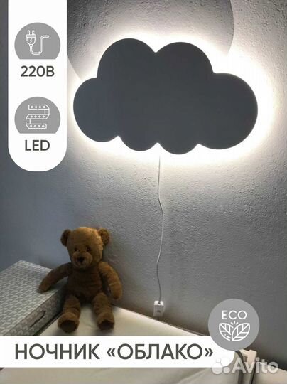 Детский ночник «Облако» питание от сети