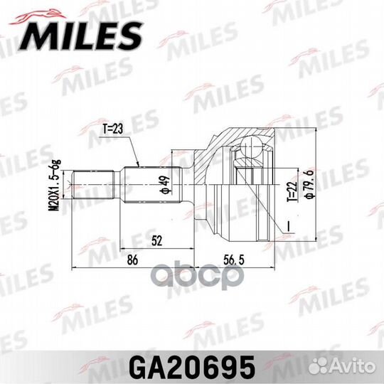 ШРУС наружный LADA Largus 16V GA20695 GA20695